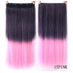 Extensie de par cu 5 Clips On delux dubla dreapta de 65 cm Ombre Brunet cu Pink HT1T2311